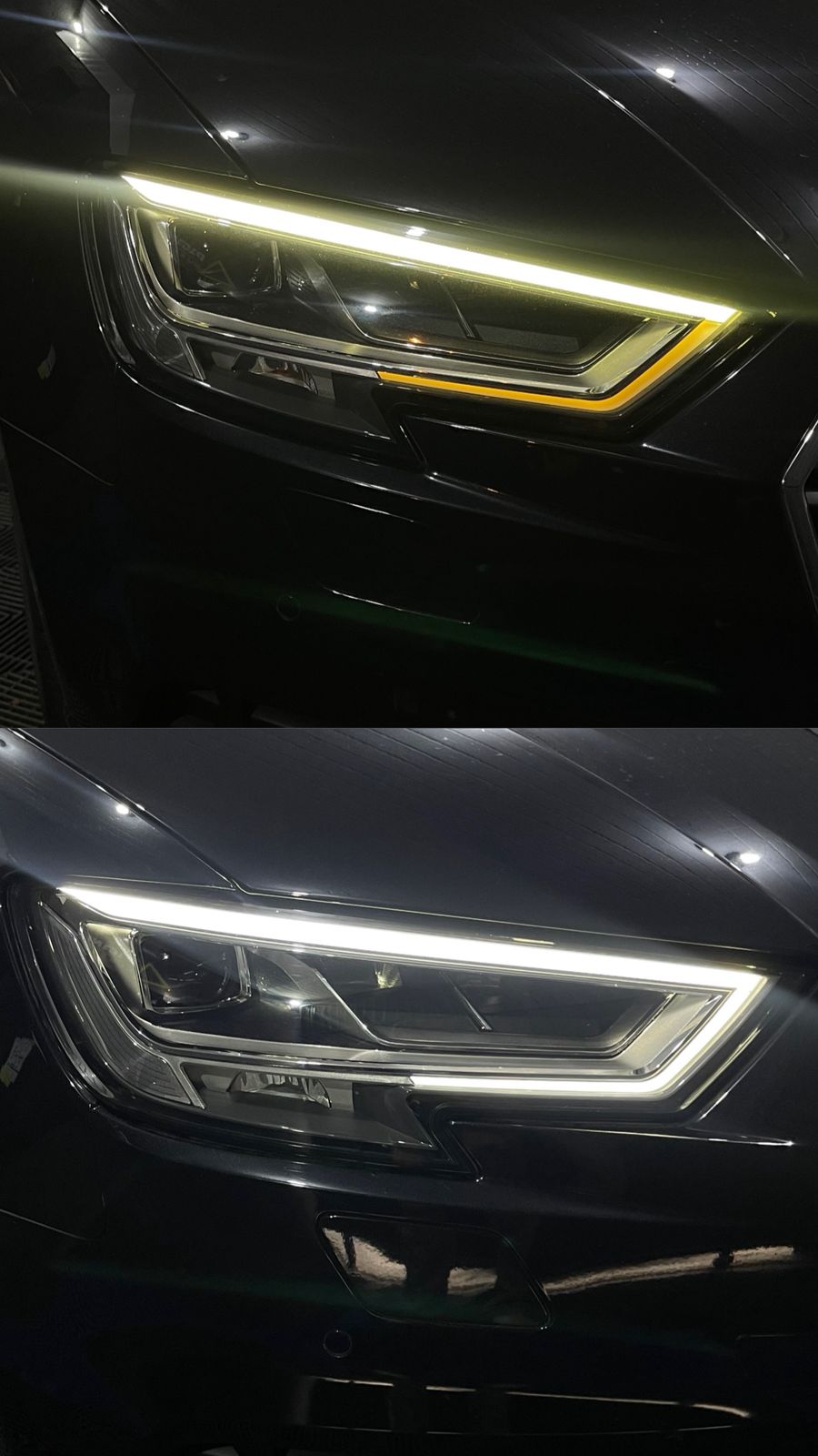 Recuperação ótica de DRL amarelado de farol de veículo premium